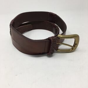 Fossil Vintage Leather Braided Panel Belt Large